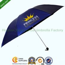 21 pulgadas Slim tres paraguas del doblez con logotipo personalizado (FU-3721NB)